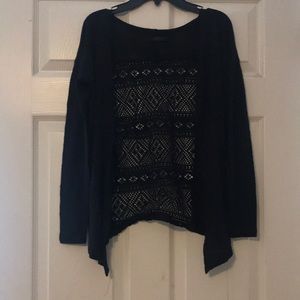 AEROPOSTALE BLACK OPEN CARDIGAN SIZE JUNIORS XS